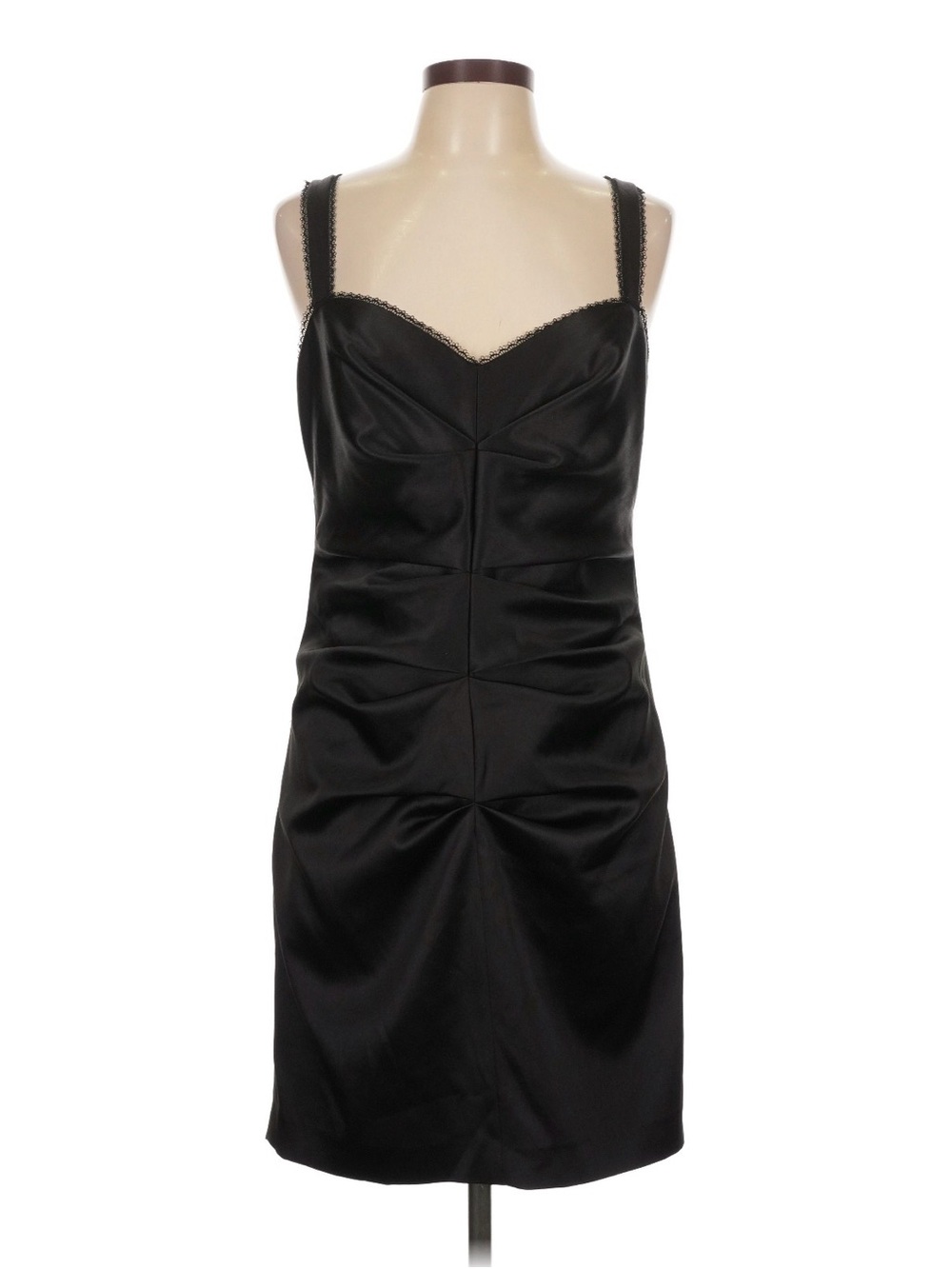 NWT BCBG Black Satin Sweetheart Mini Dress